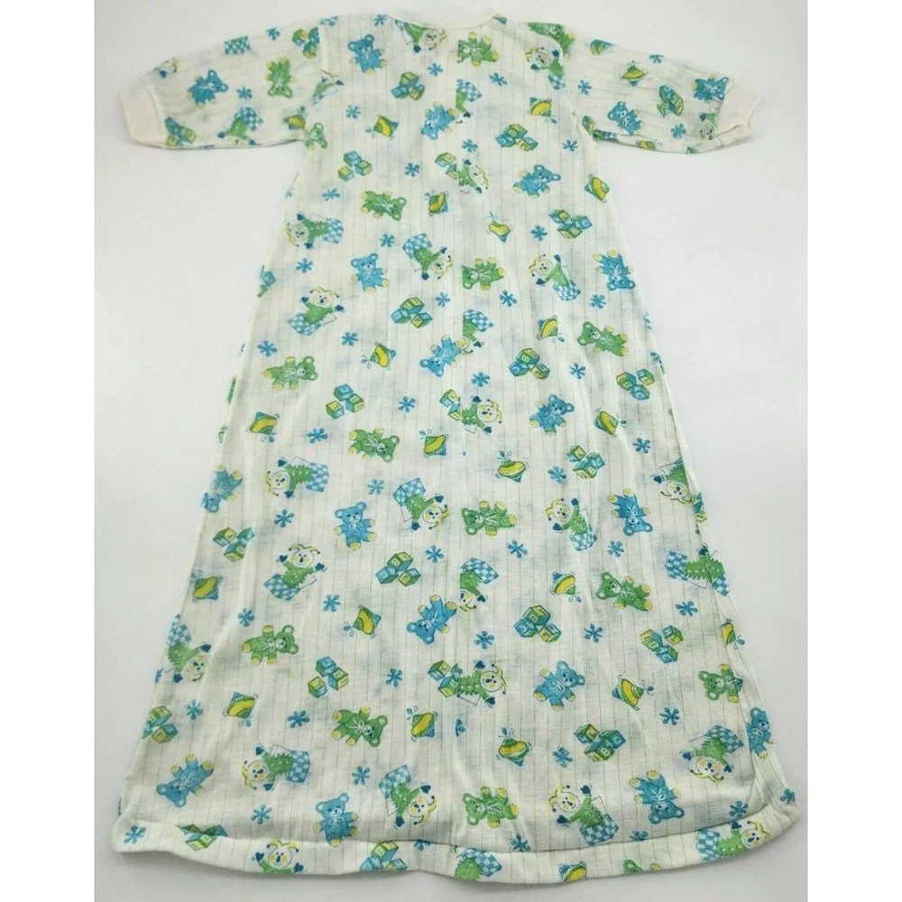 Vintage 70s 80s JCPenney Toddletime Infant Baby Long Sleep Gown L/S 14.5-18 Lbs.
